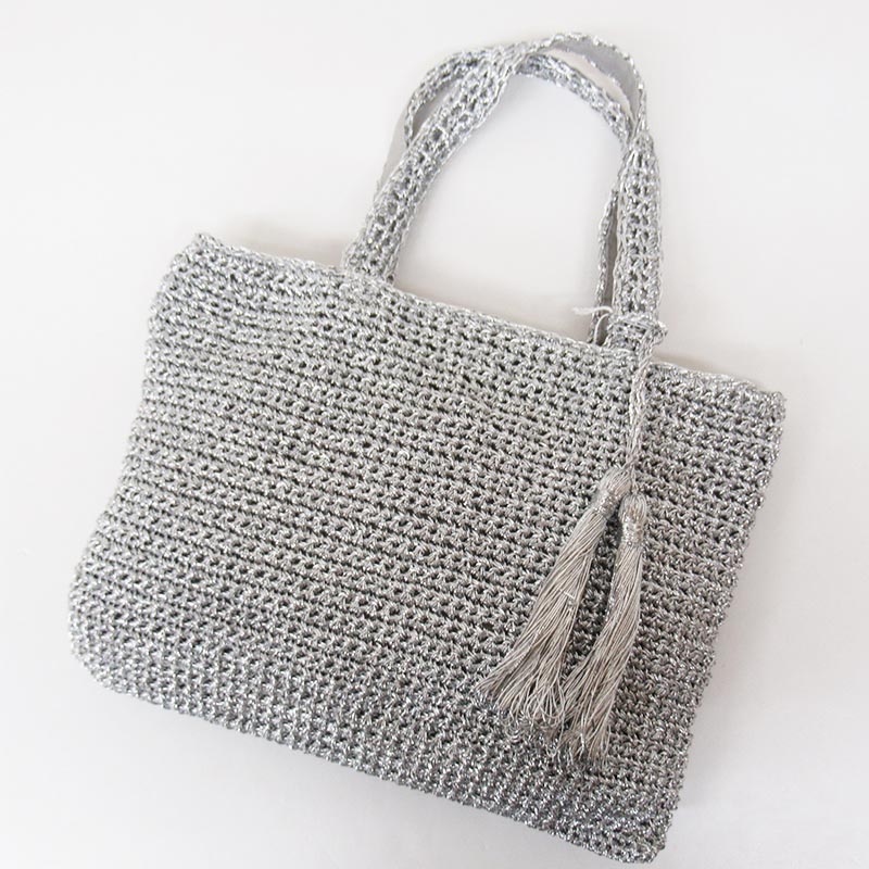 MID GIRL APPLIY  タッセル付きメタリックヤーントート  /SV#95
